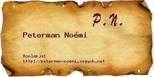 Peterman Noémi névjegykártya
